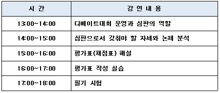 디베이트일정